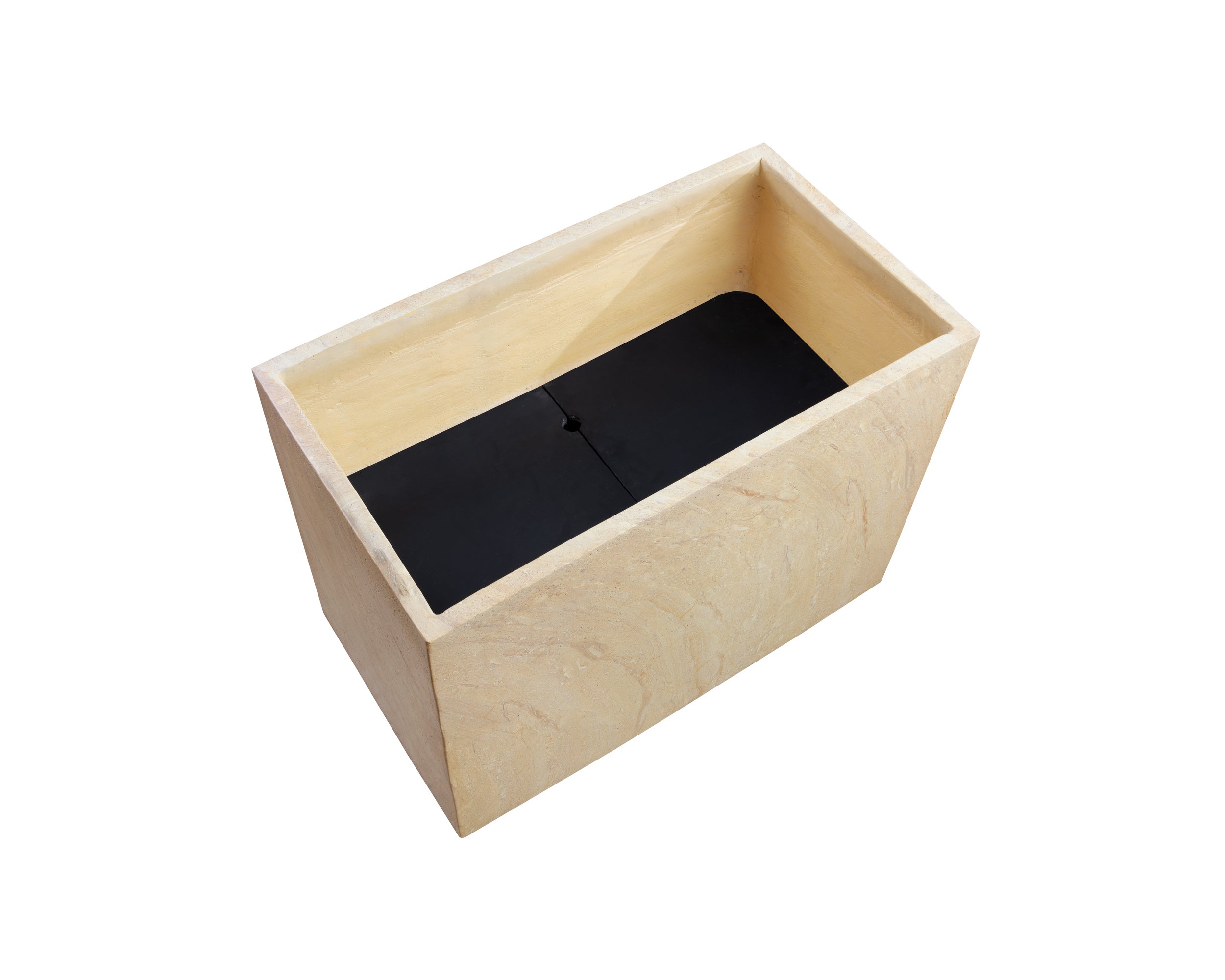 Leilani Planter - Medium - Travertine Look - Natural