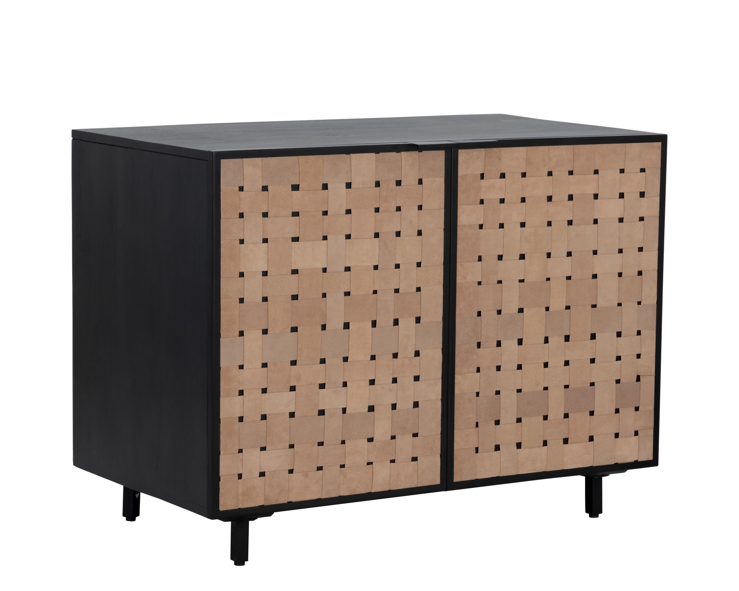 Omari Sideboard - Small - Suede Light Tan Leather