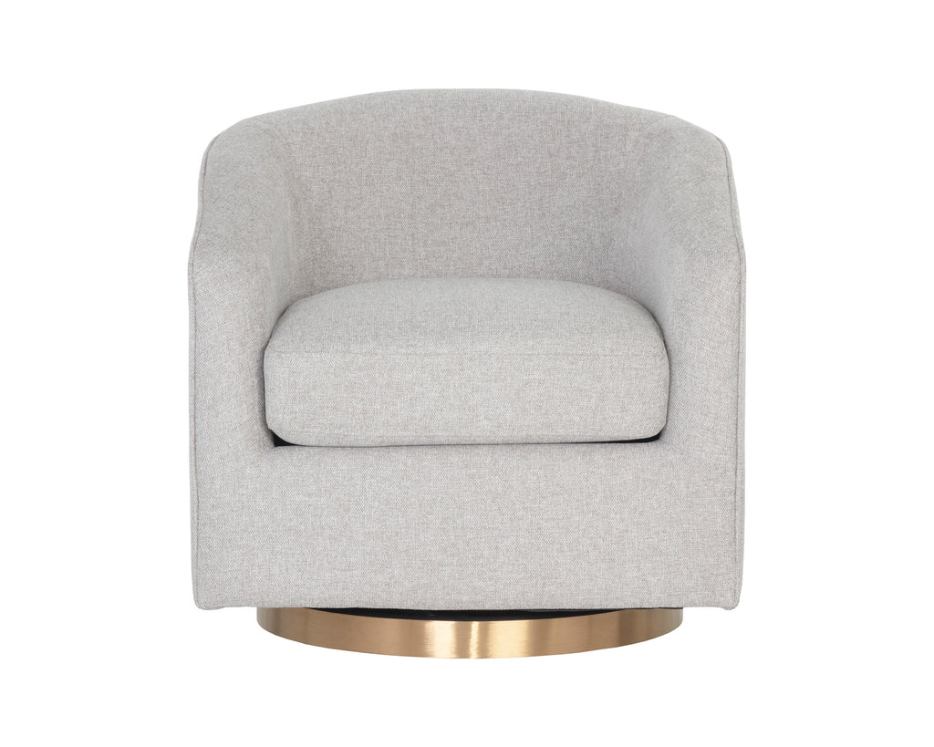 Hazel Swivel Lounge Chair - Gold - Belfast Heather Grey