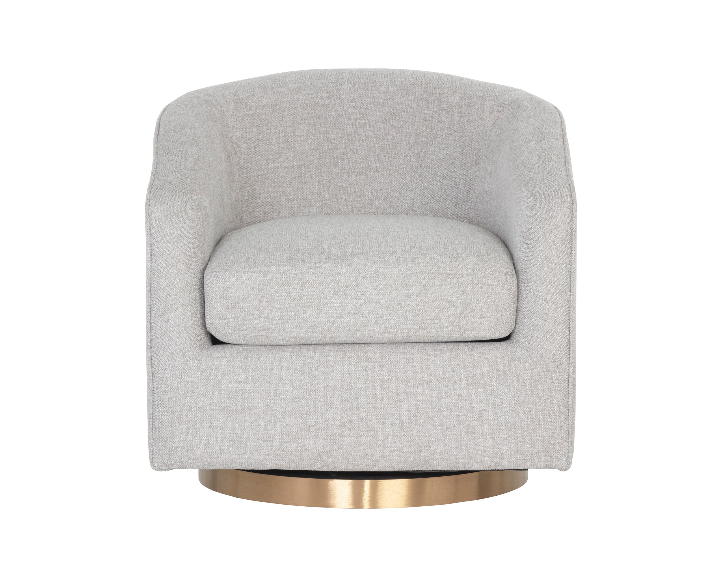 Hazel Swivel Lounge Chair - Gold - Belfast Heather Grey