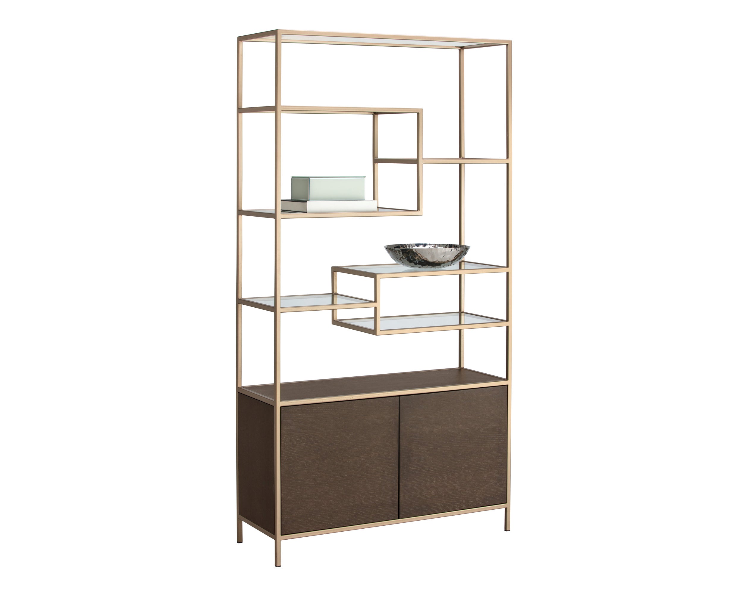Stamos Bookcase - Gold - Raw Umber