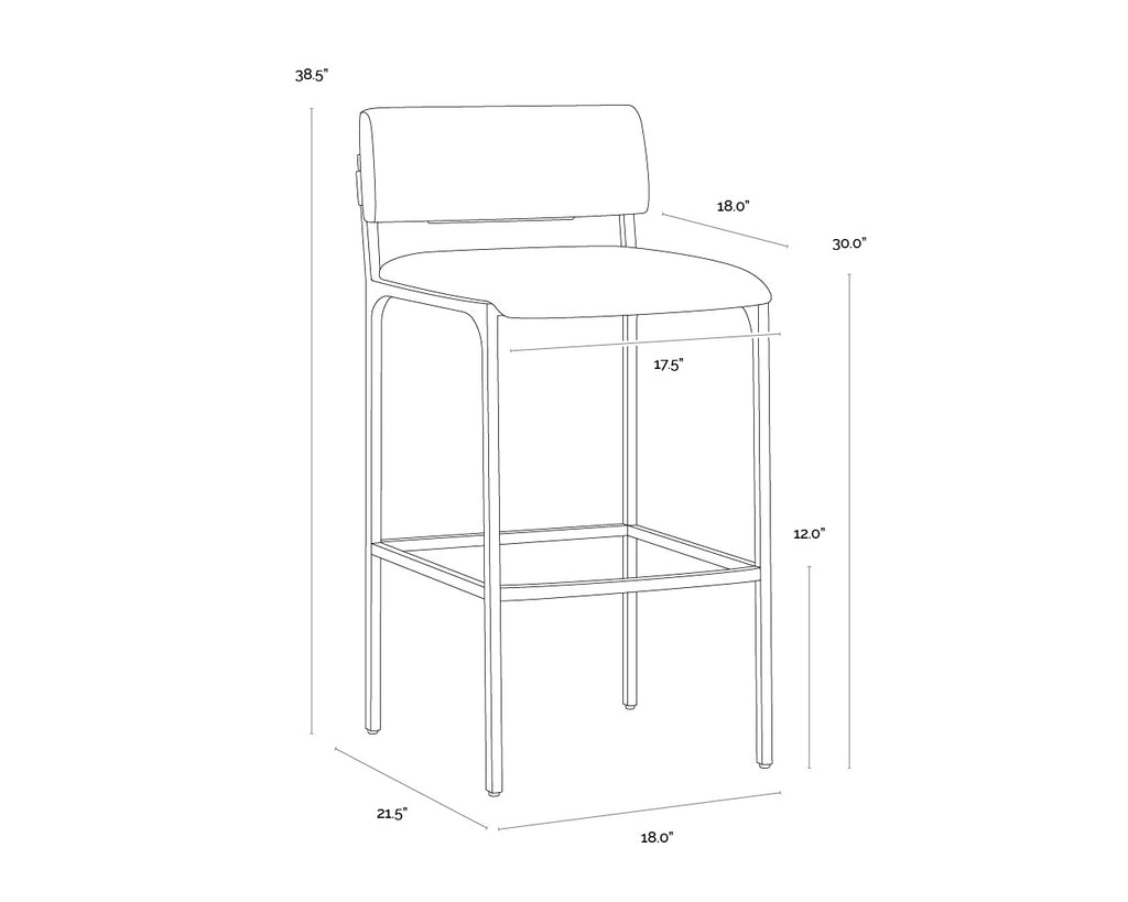 Mori Barstool - Abbington Black