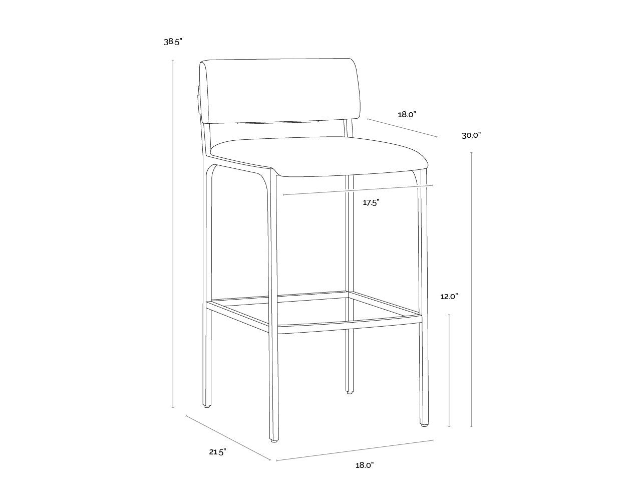 Mori Barstool - Abbington Black