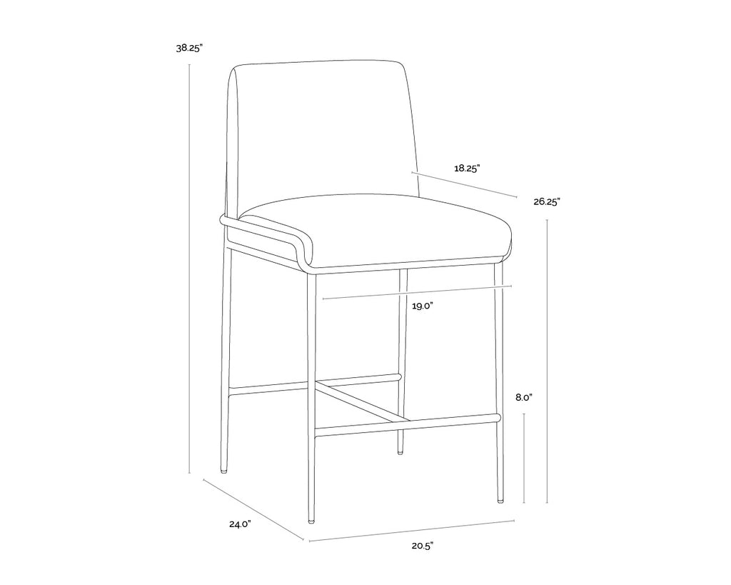 Lathan Counter Stool - Tan Leather