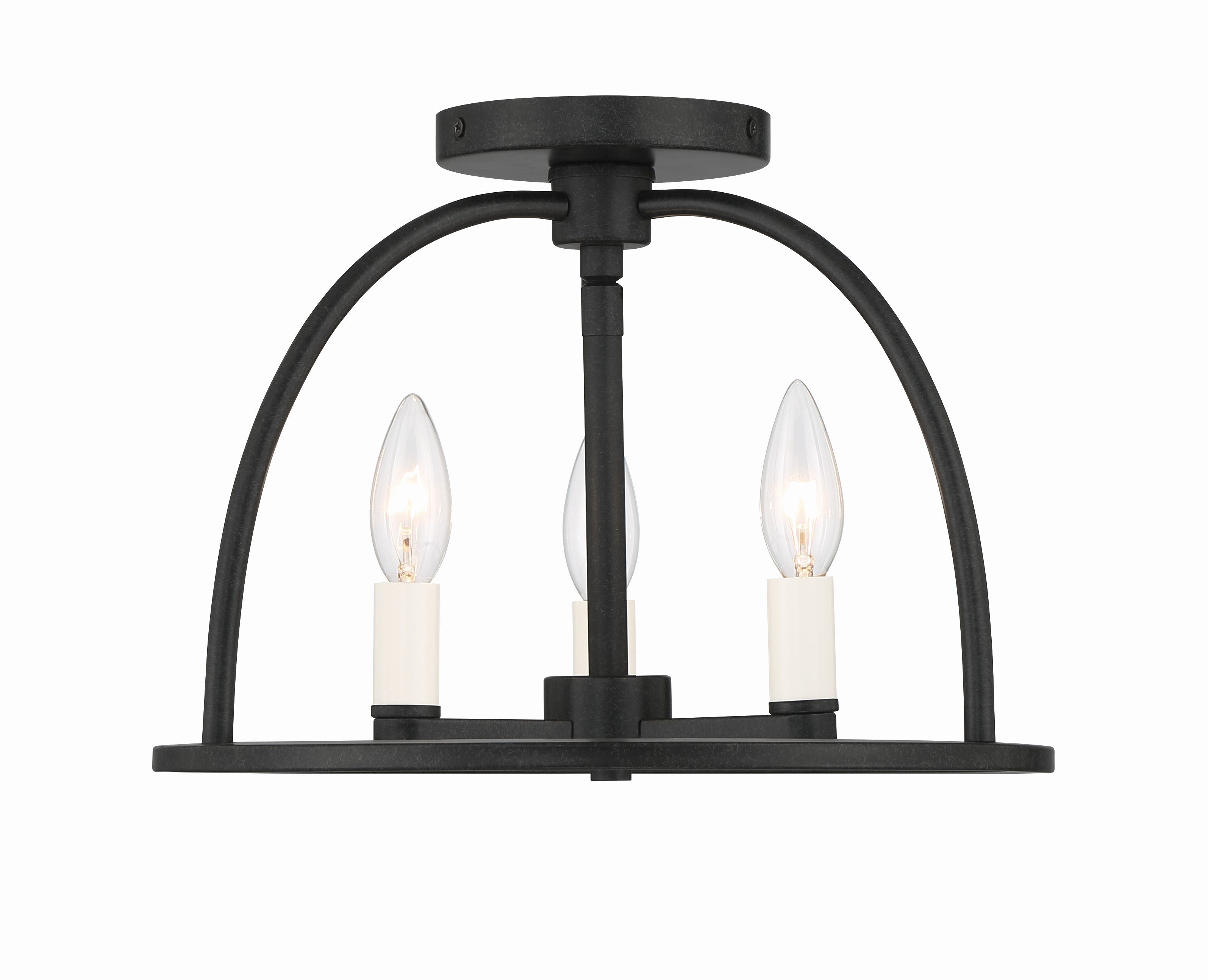 Abbott 13.75'' Black Semi Flush Mount