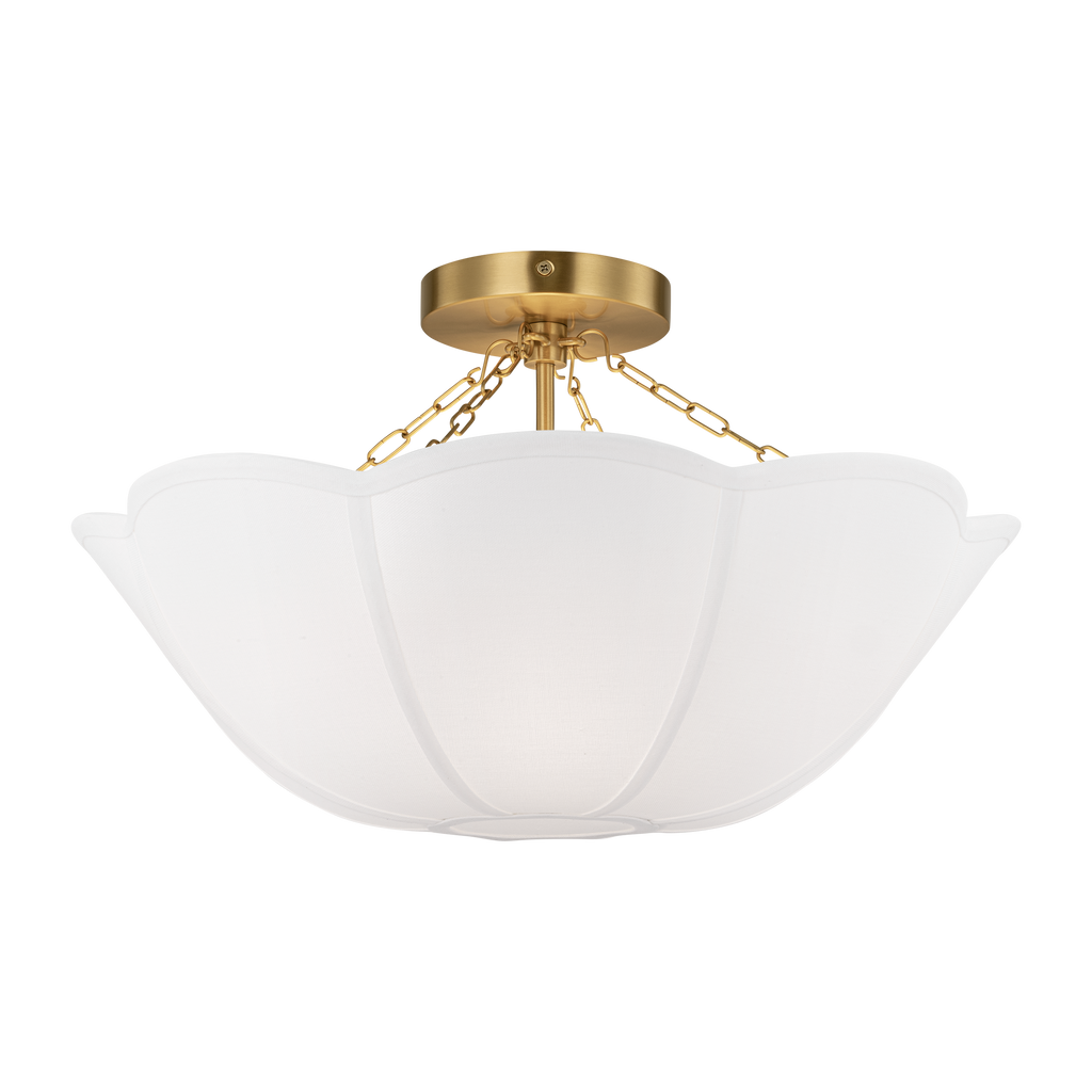 Stassi Medium Semi Flush Mount Burnished Brass