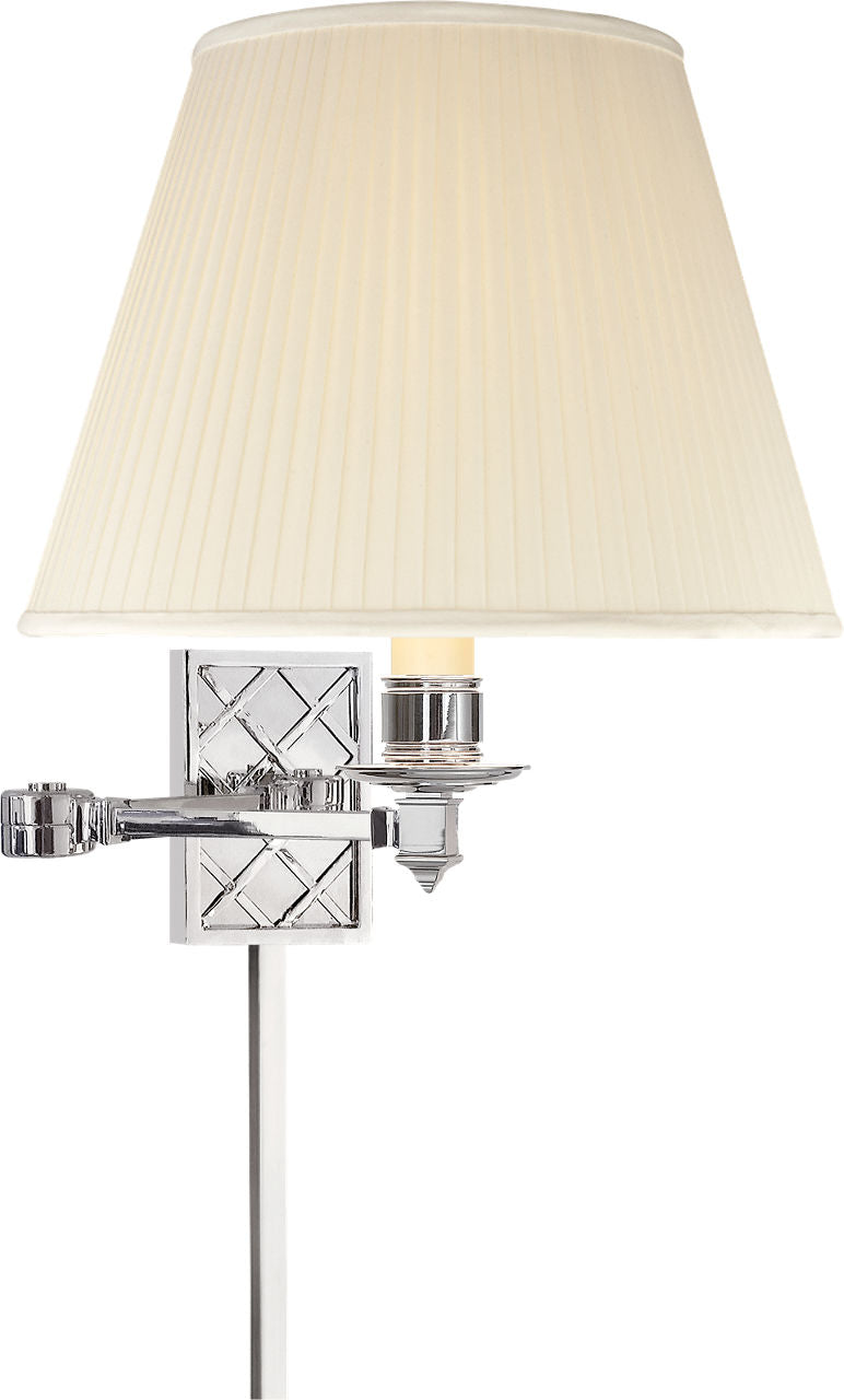 Gene Swing Arm | Polished Nickel | Silk Shade