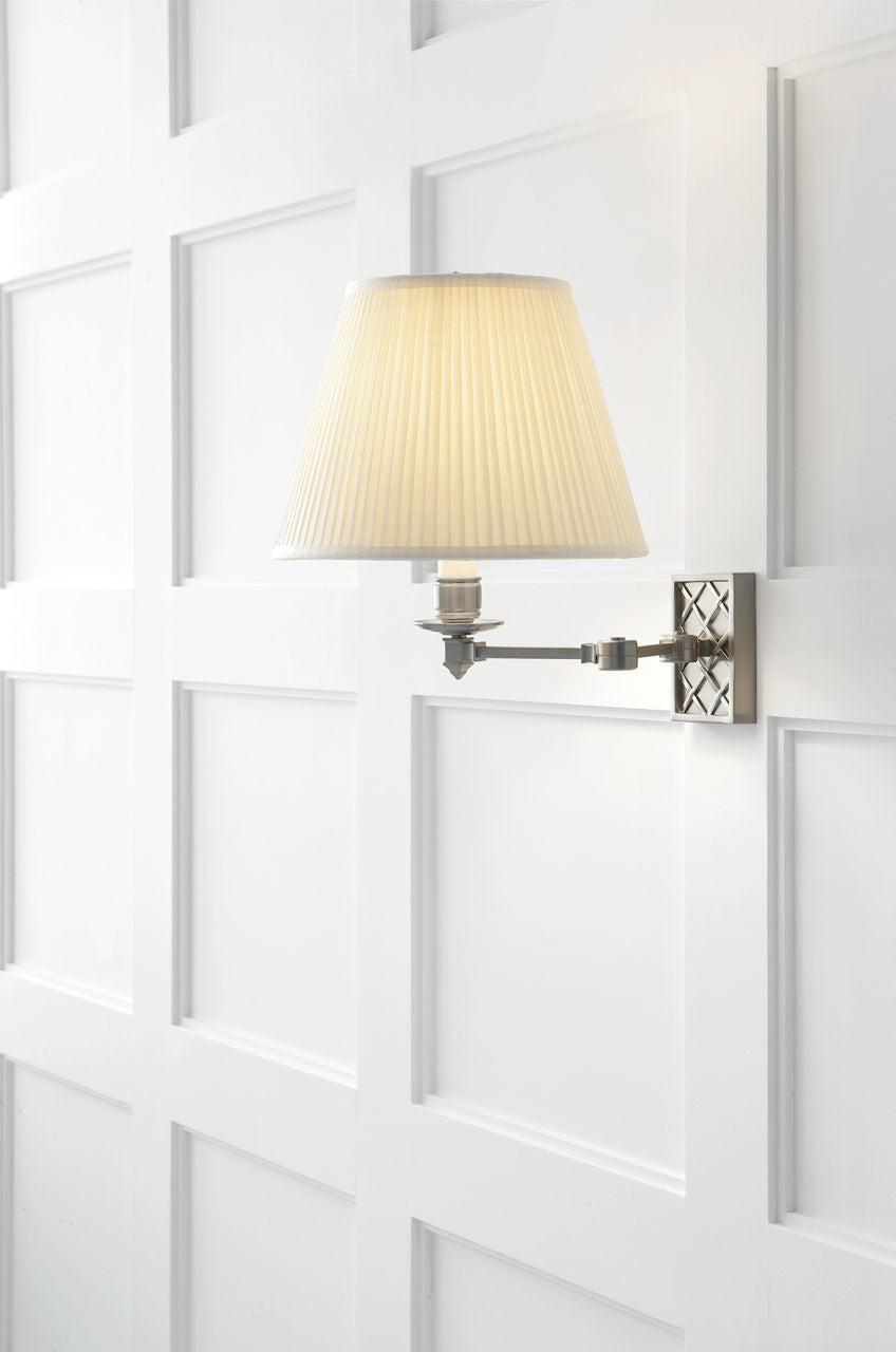 Gene Swing Arm | Polished Nickel | Silk Shade