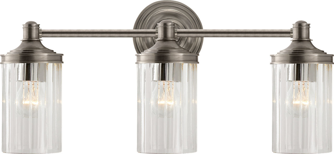 Ava Triple Sconce | Antique Nickel | Crystal
