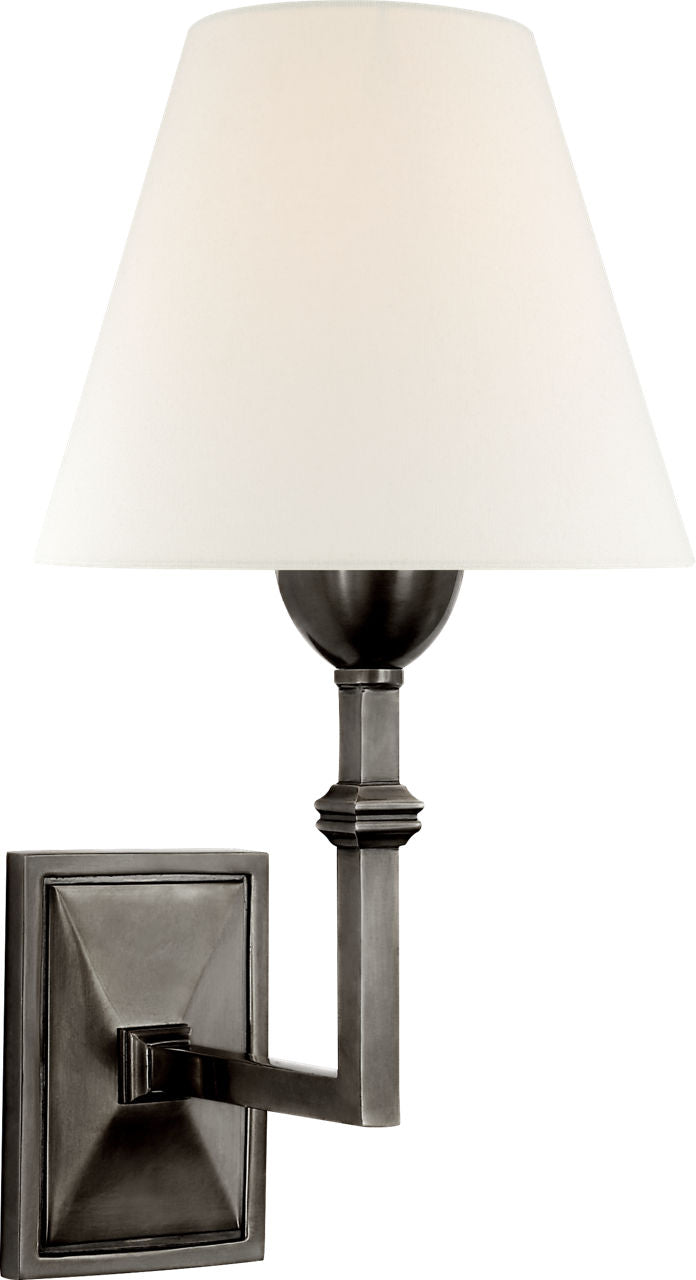 Jane Wall Sconce | Gun Metal | Linen Shade