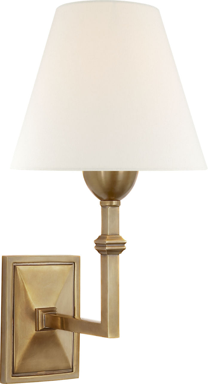 Jane Wall Sconce | Hand-Rubbed Antique Brass | Linen Shade