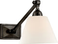 Jane Single Library Wall Light | Gun Metal | Linen Shade
