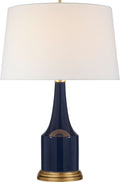 Sawyer Table Lamp | Midnight Blue Porcelain | Linen Shade