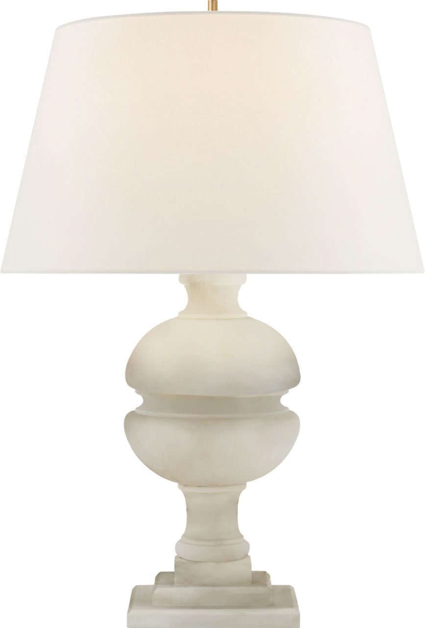 Desmond Table Lamp | Alabaster | Linen Shade