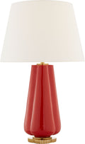 Penelope Table Lamp | Berry Red | Linen Shade