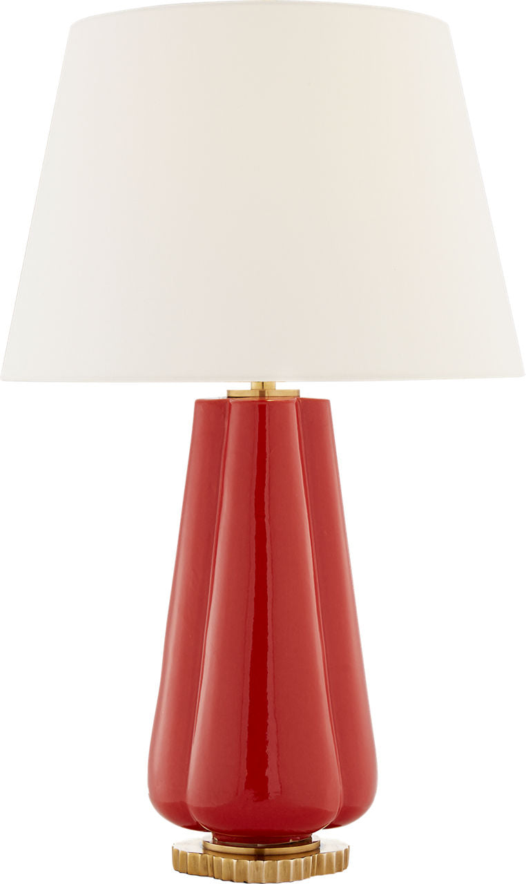 Penelope Table Lamp | Berry Red | Linen Shade