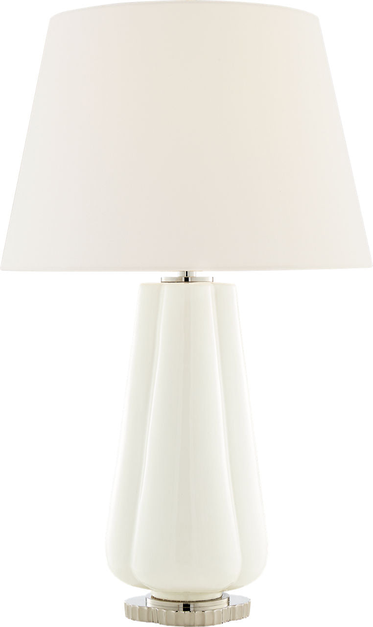 Penelope Table Lamp | White | Linen Shade