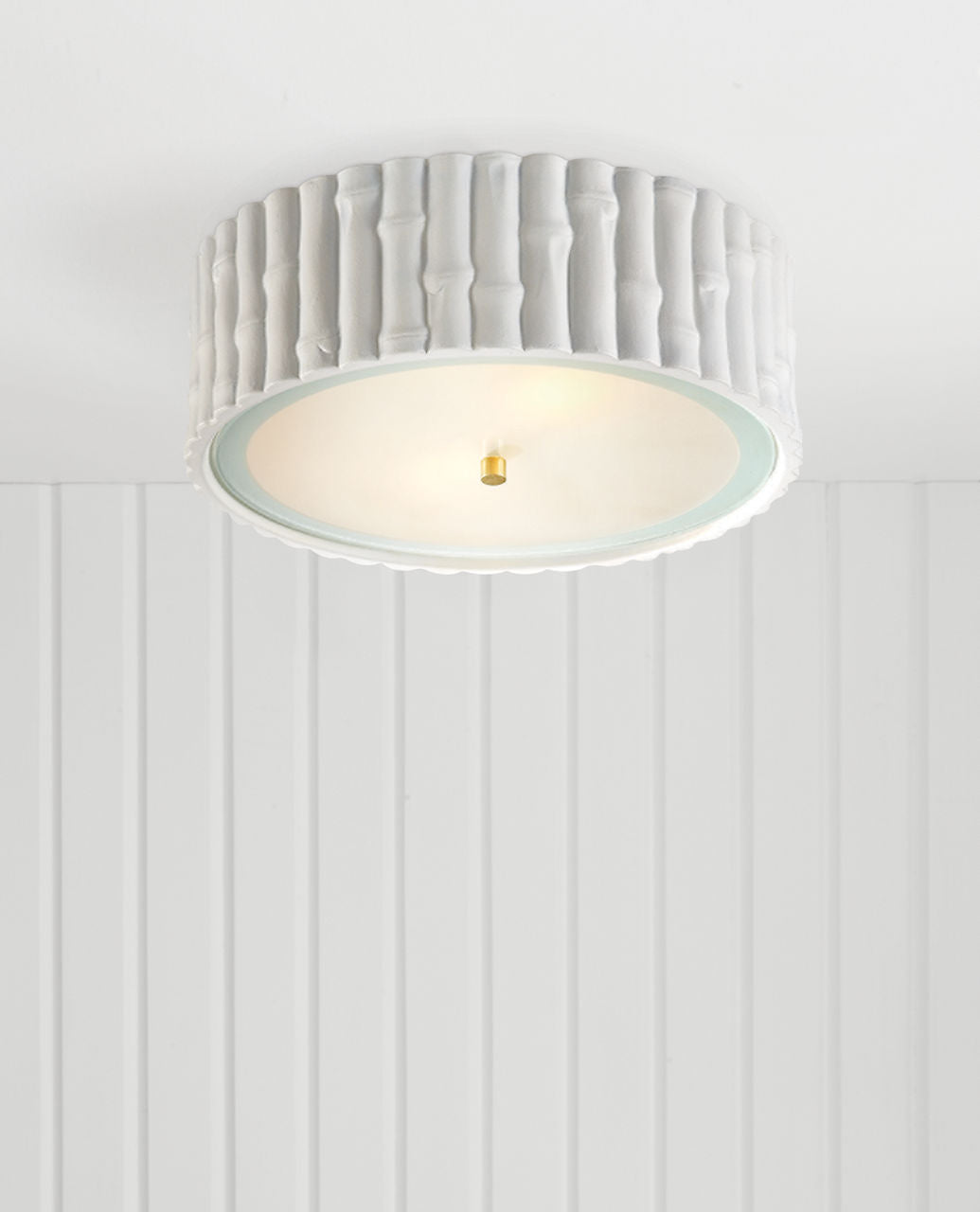 Frank Large Flush Mount | White | Frosted Glass
