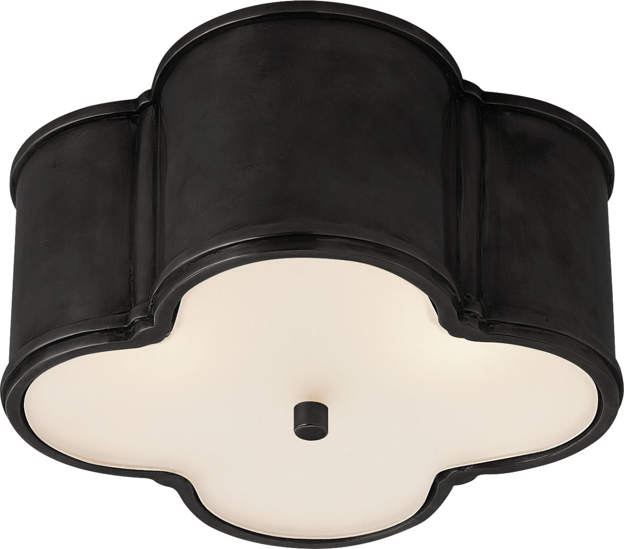 Basil Small Flush Mount | Gun Metal | Frosted Glass