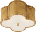 Basil Small Flush Mount | Natural Brass | Frosted Glass