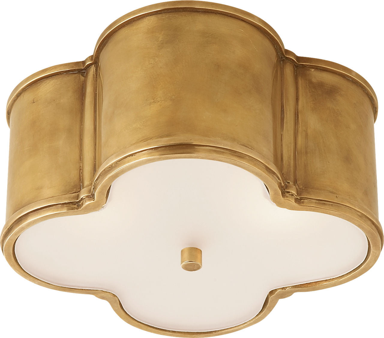 Basil Small Flush Mount | Natural Brass | Frosted Glass