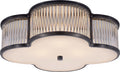 Basil 17" Flush Mount | Gun Metal and Clear Glass Rods | Frosted Glass