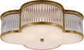 Basil 17" Flush Mount | Natural Brass and Clear Glass Rods | Frosted Glass