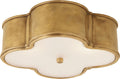 Basil 17" Flush Mount | Natural Brass | Frosted Glass