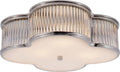 Basil 17" Flush Mount | Polished Nickel and Clear Glass Rods | Frosted Glass
