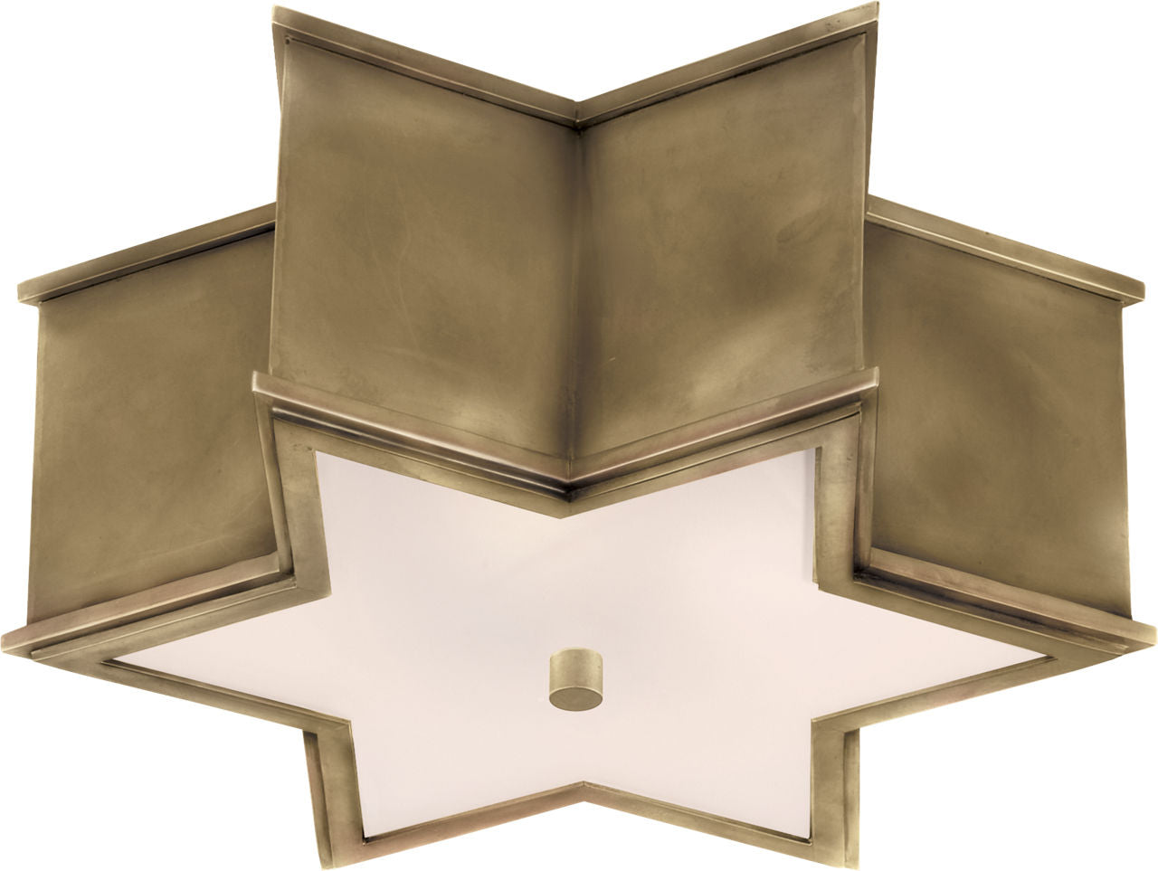 Sophia Small Flush Mount | Natural Brass | Frosted Glass