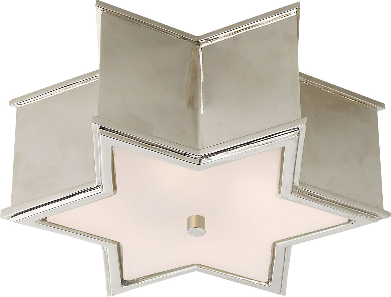 Sophia Small Flush Mount | Polished Nickel | Frosted Glass