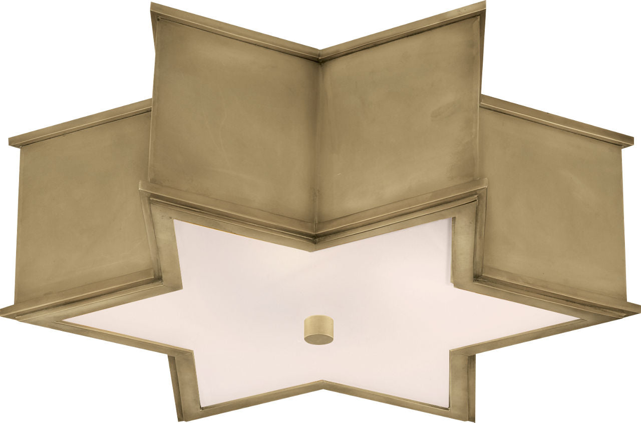 Sophia 17" Flush Mount | Natural Brass | Frosted Glass