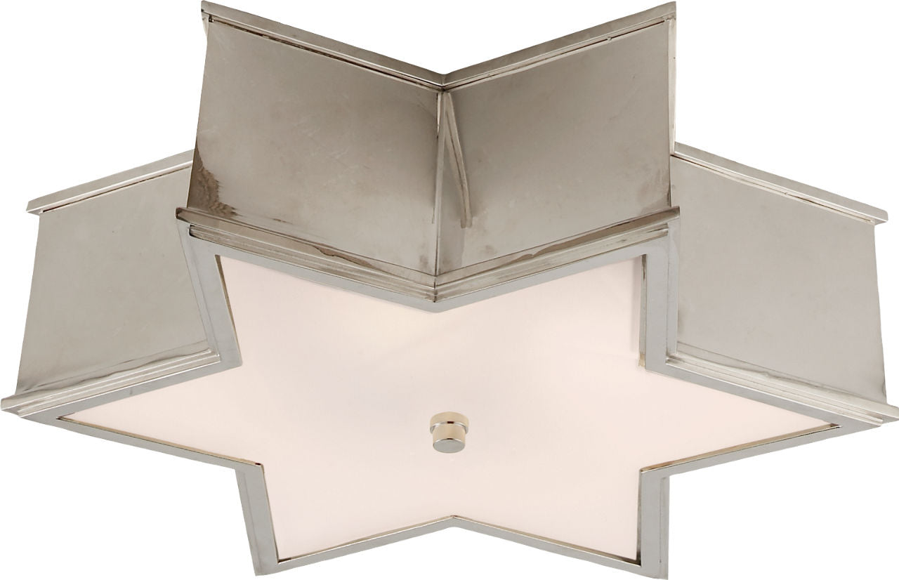 Sophia 17" Flush Mount | Polished Nickel | Frosted Glass
