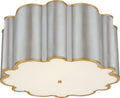 Markos Grande Flush Mount | Burnished Silver Leaf and Gild | Frosted Acrylic