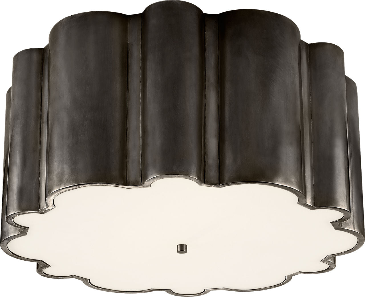 Markos Grande Flush Mount | Gun Metal | Frosted Acrylic