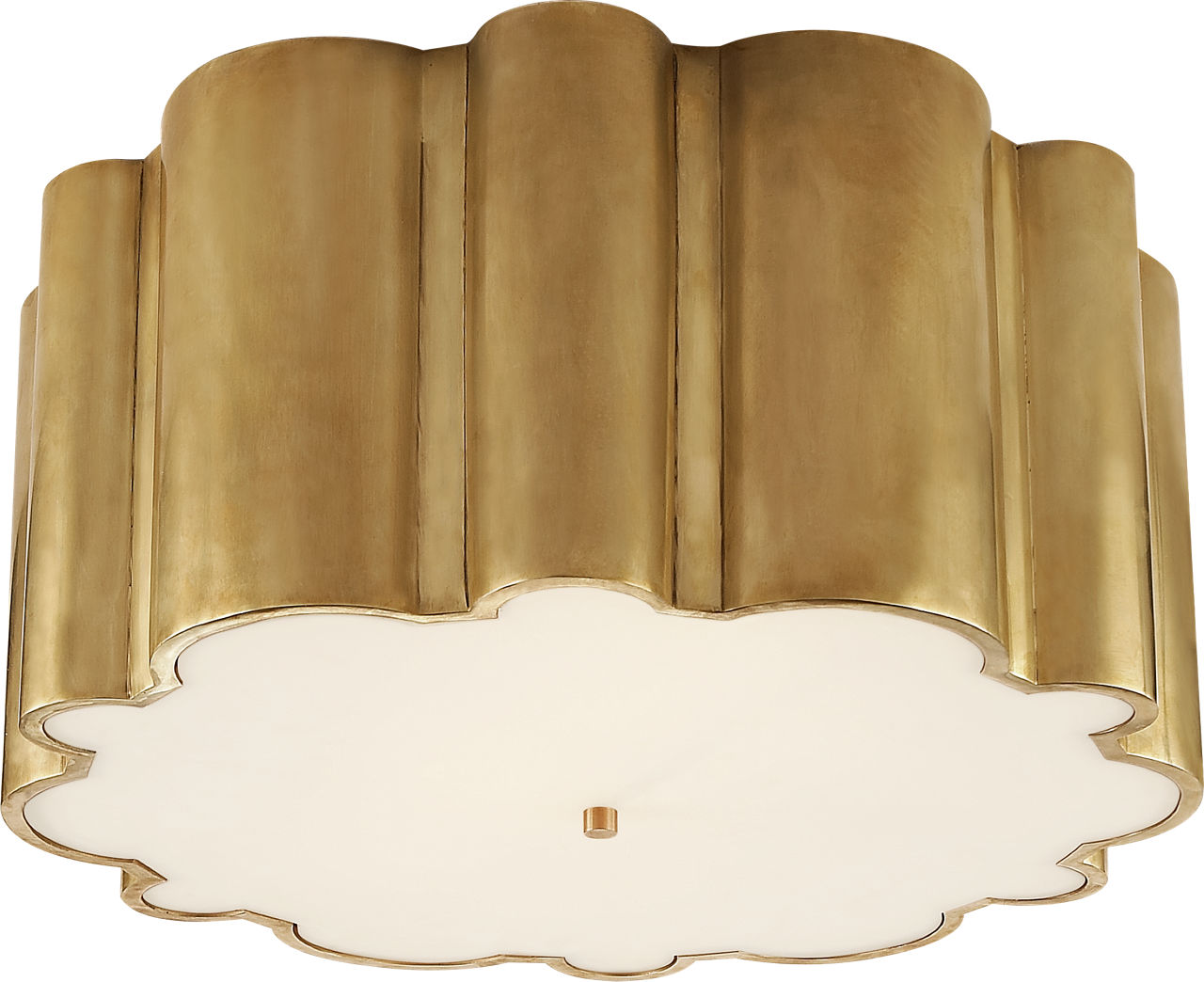 Markos Grande Flush Mount | Natural Brass | Frosted Acrylic