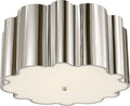 Markos Grande Flush Mount | Polished Nickel | Frosted Acrylic