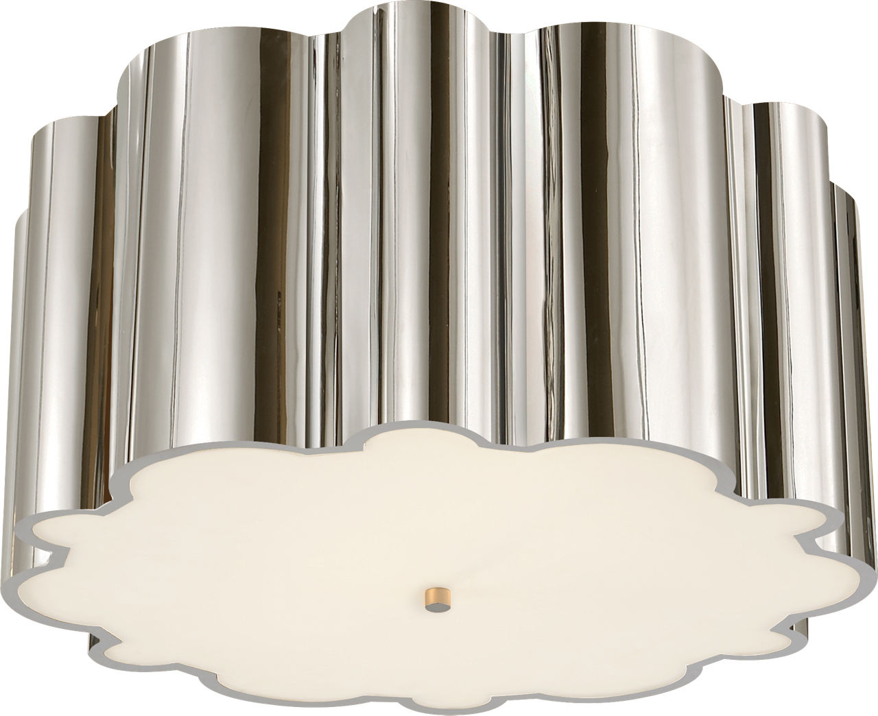 Markos Grande Flush Mount | Polished Nickel | Frosted Acrylic