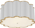 Markos Grande Flush Mount | White and Gild | Frosted Acrylic