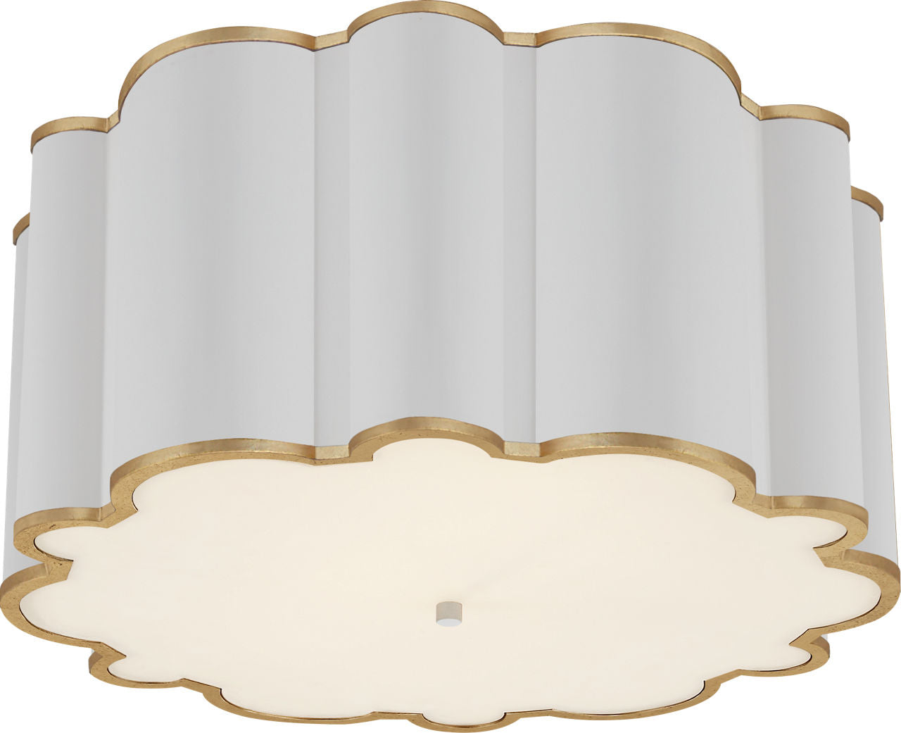 Markos Grande Flush Mount | White and Gild | Frosted Acrylic