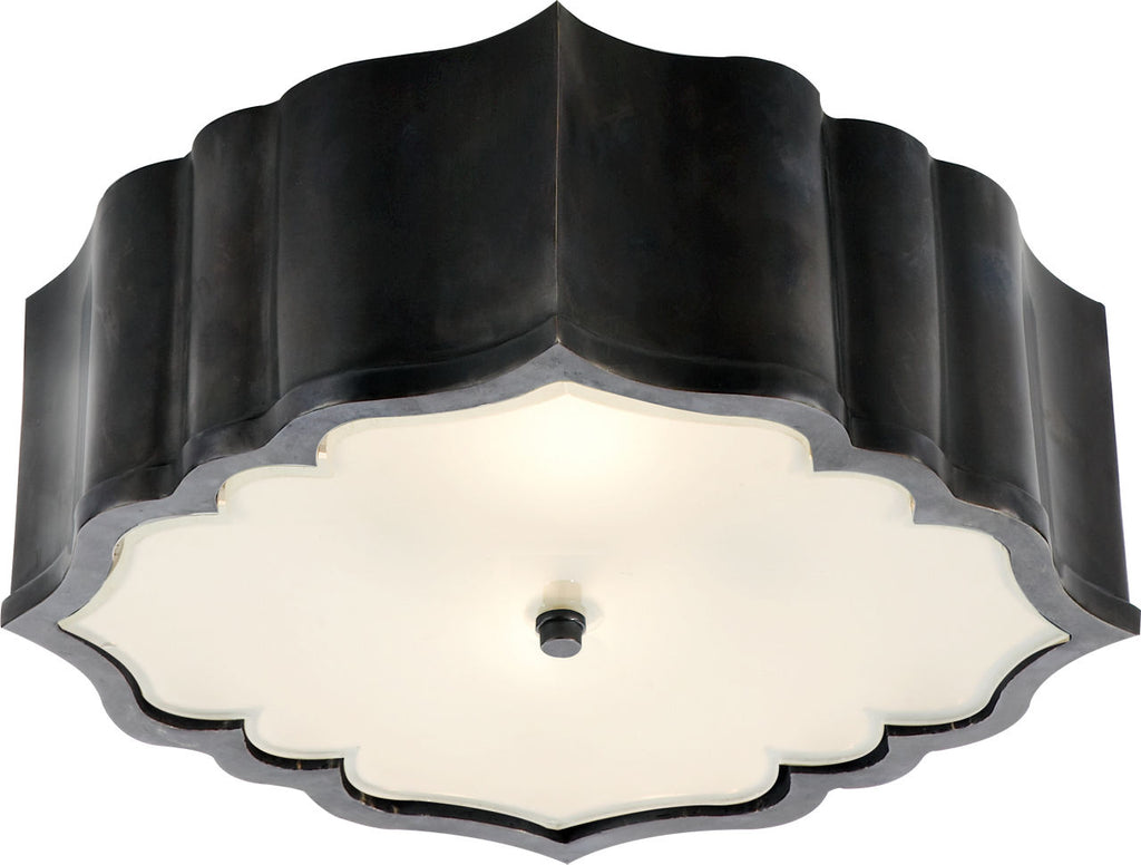 Balthazar Flush Mount | Gun Metal | Frosted Glass