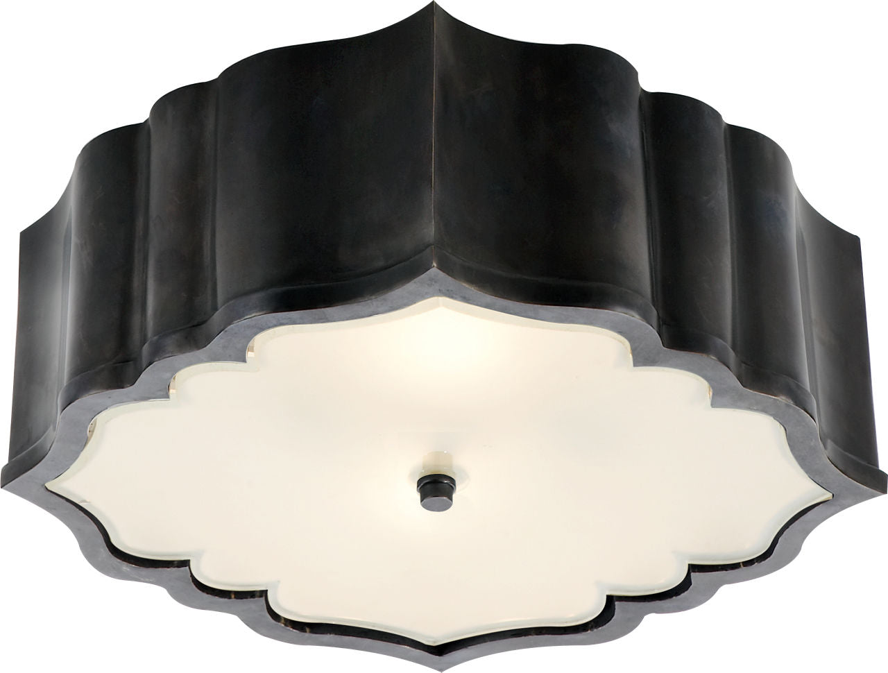 Balthazar Flush Mount | Gun Metal | Frosted Glass