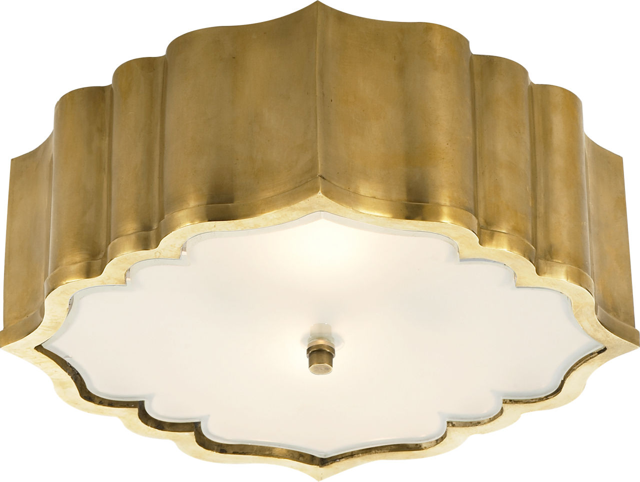 Balthazar Flush Mount | Natural Brass | Frosted Glass