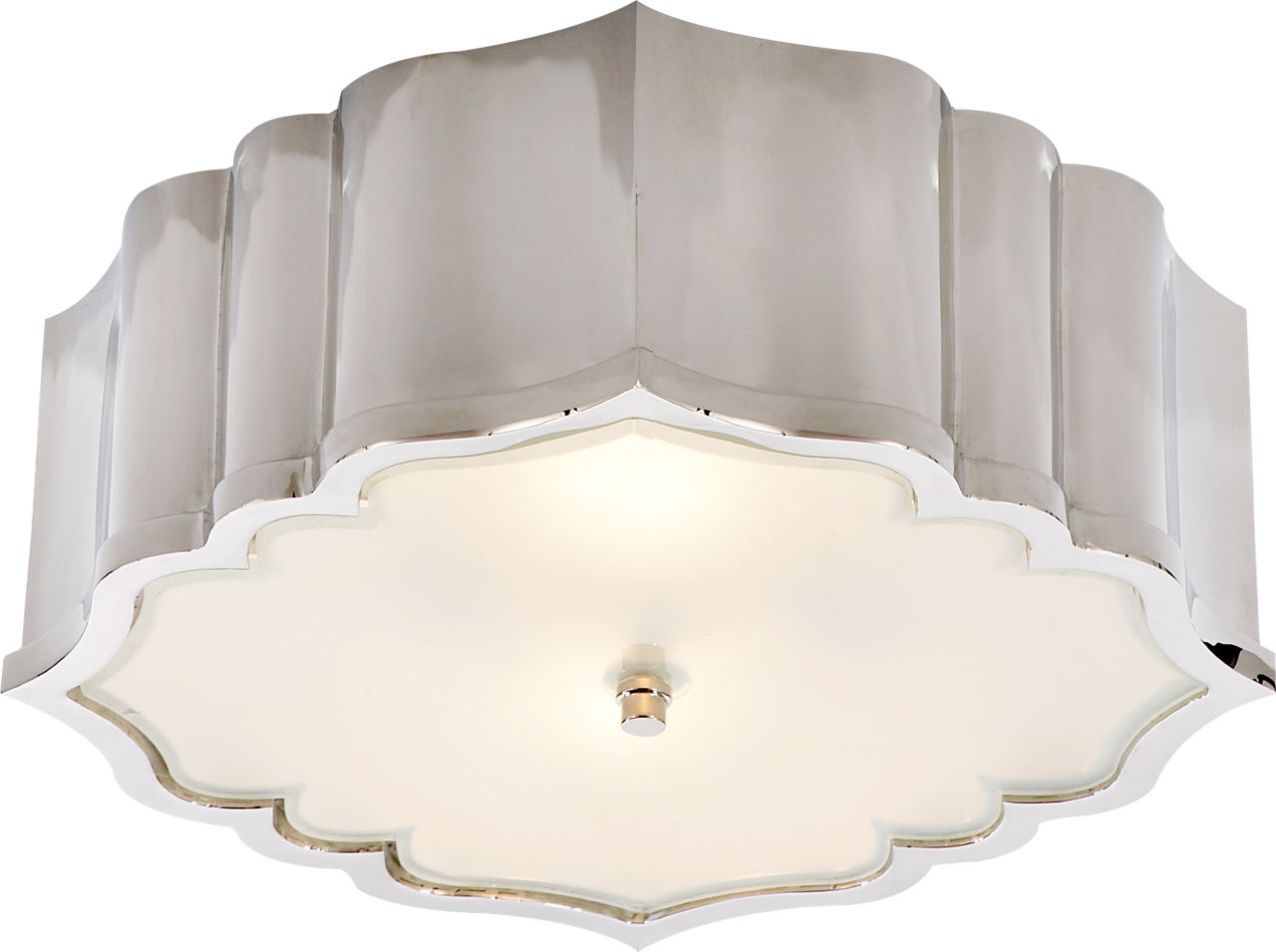 Balthazar Flush Mount | Polished Nickel | Frosted Glass
