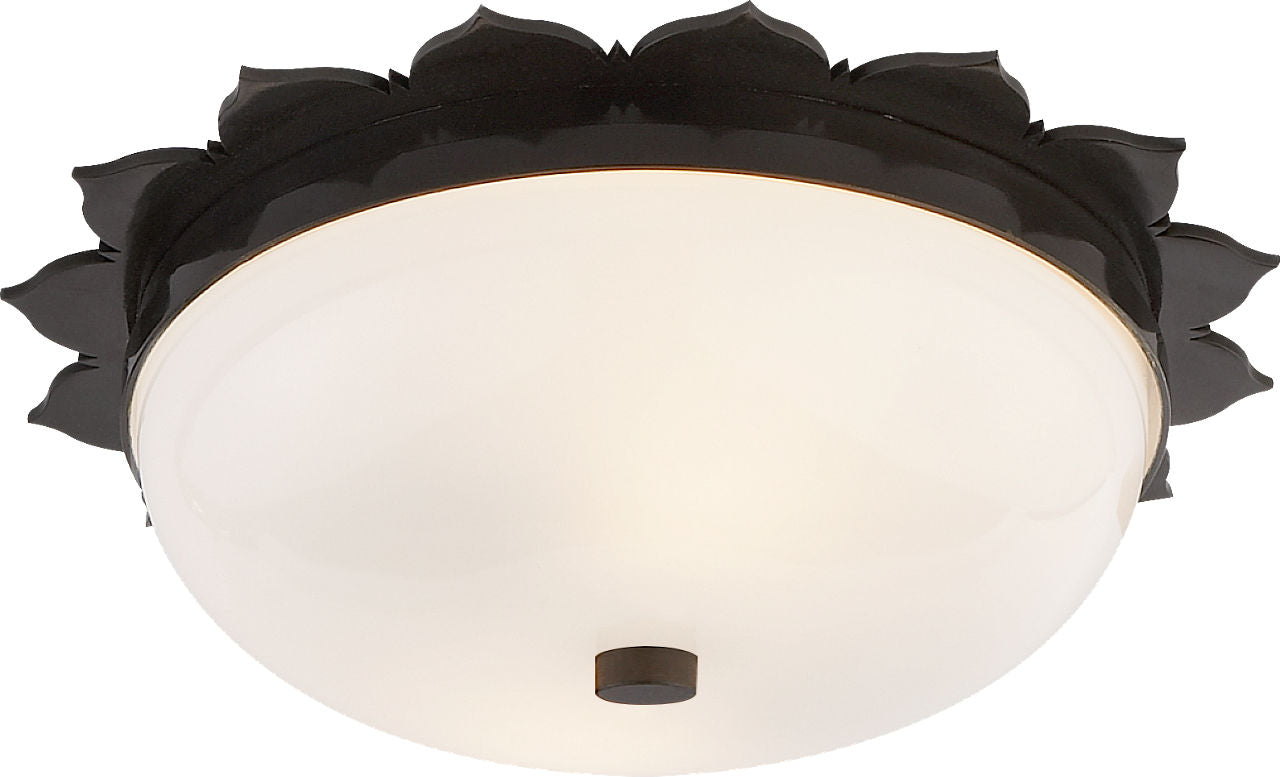 Rachel Small Flush Mount | Gun Metal | White Glass