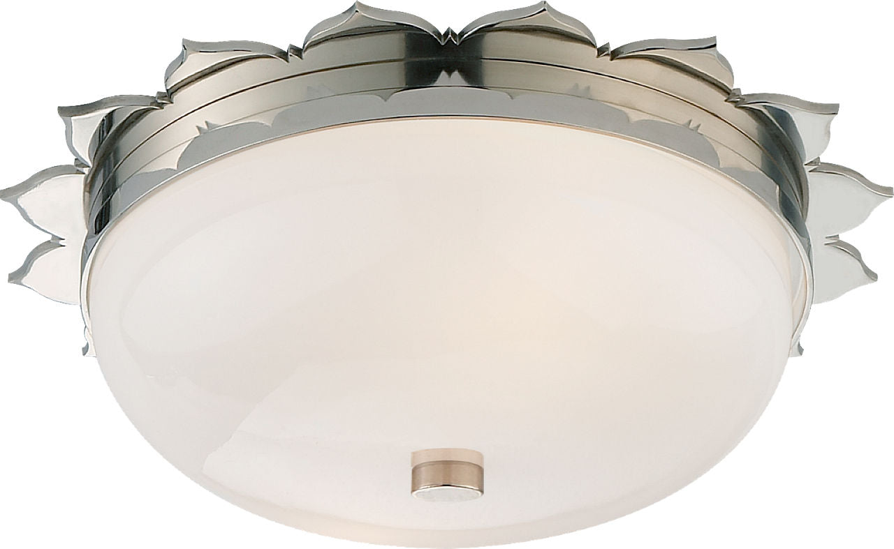 Rachel Small Flush Mount | Polished Nickel | White Glass