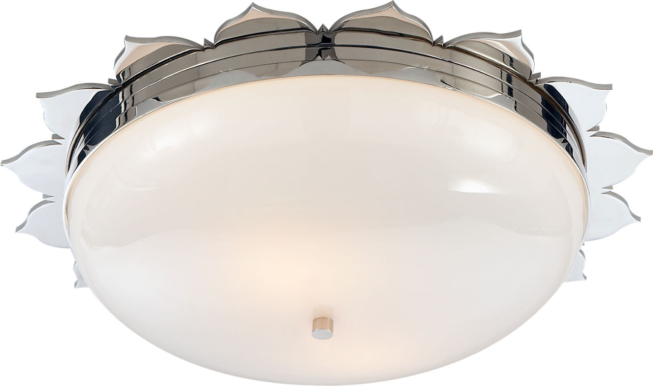 Rachel Large Flush Mount | Polished Nickel | White Glass