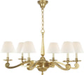 Myrna Chandelier | Natural Brass | Linen Shades