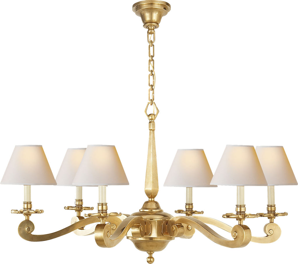 Myrna Chandelier | Natural Brass | Natural Paper Shades