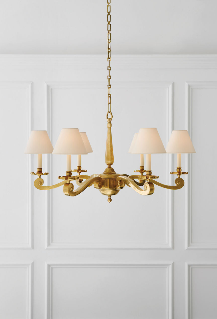 Myrna Chandelier | Natural Brass | Natural Paper Shades